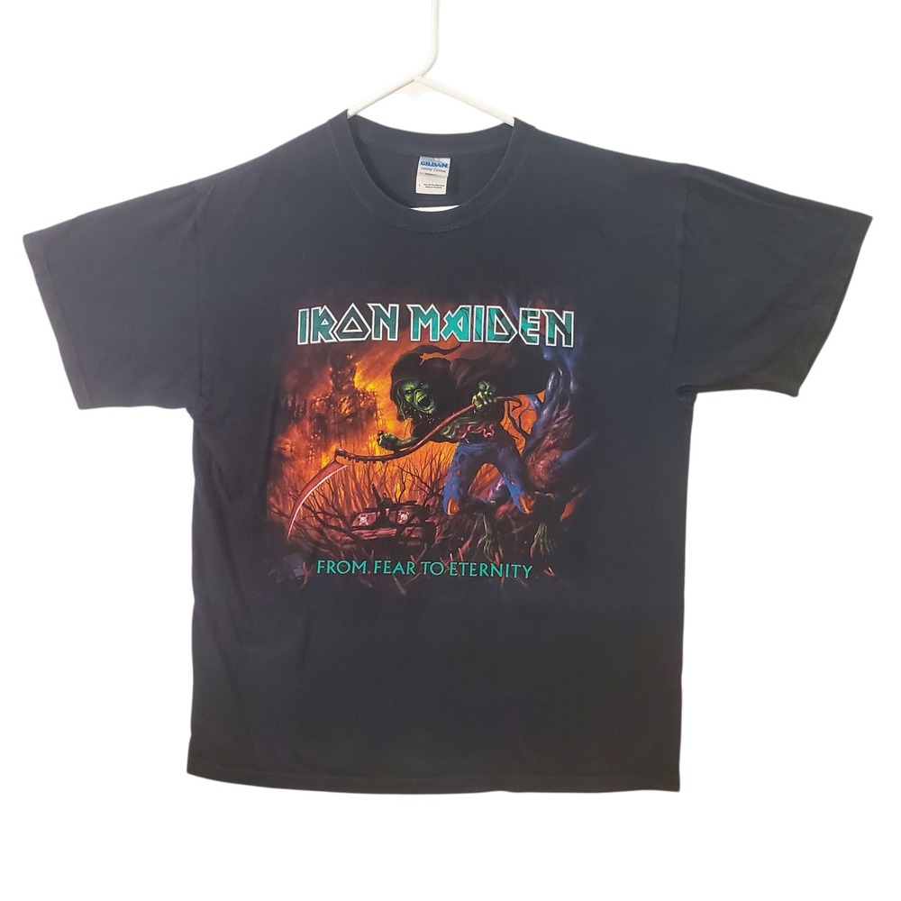Iron Maiden From Fear to Eternity Mens Band T-Shirt Black Cotton Large Tee Music